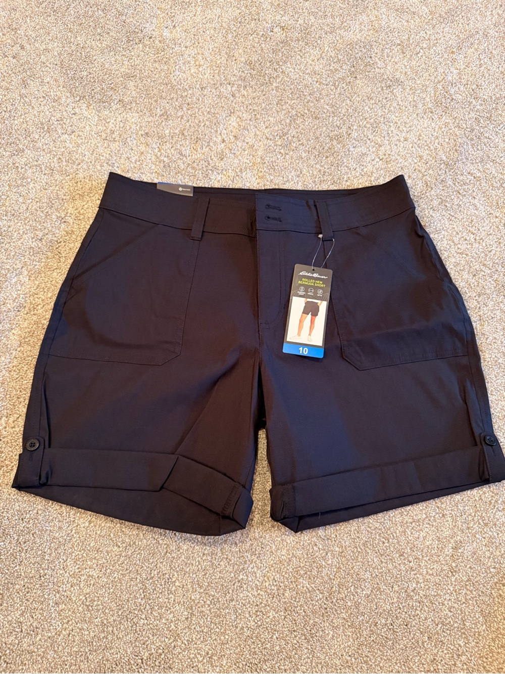 Eddie Bauer Black Rolled Hem Bermuda Shorts